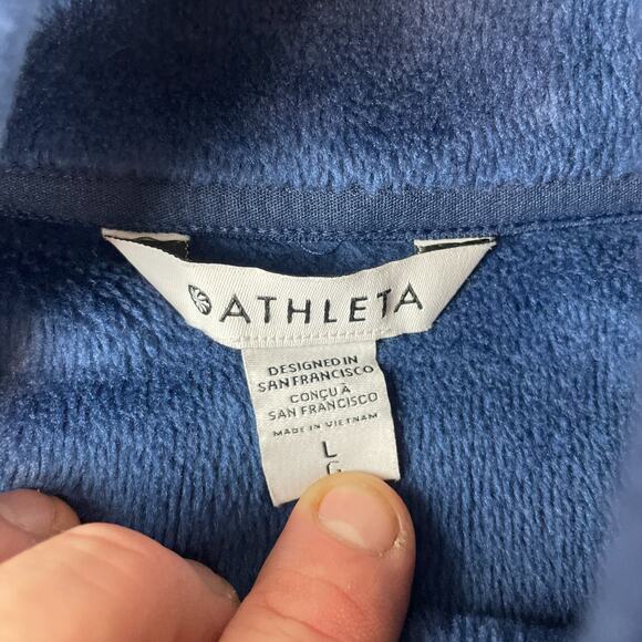 Athleta Cozy Karma Asym Womens Sz L Pullover Blue - Picture 5 of 11